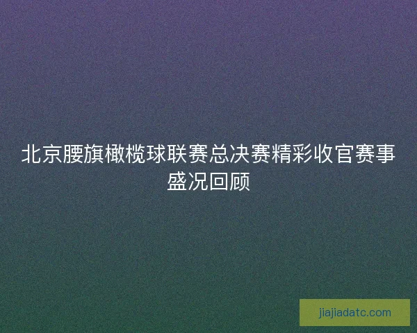 北京腰旗橄榄球联赛总决赛精彩收官赛事盛况回顾 北京腰旗橄榄球联赛总决赛精彩收官赛事盛况回顾