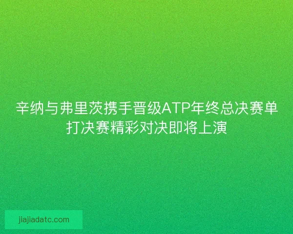辛纳与弗里茨携手晋级ATP年终总决赛单打决赛精彩对决即将上演 辛纳与弗里茨携手晋级ATP年终总决赛单打决赛精彩对决即将上演